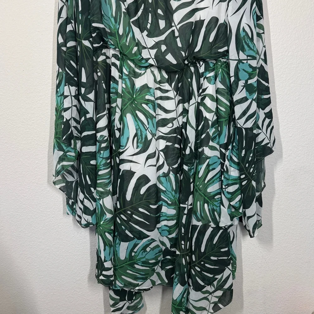 Meghan LA Tropical Leaf Print Handkerchief Dress - Picture 8 of 11